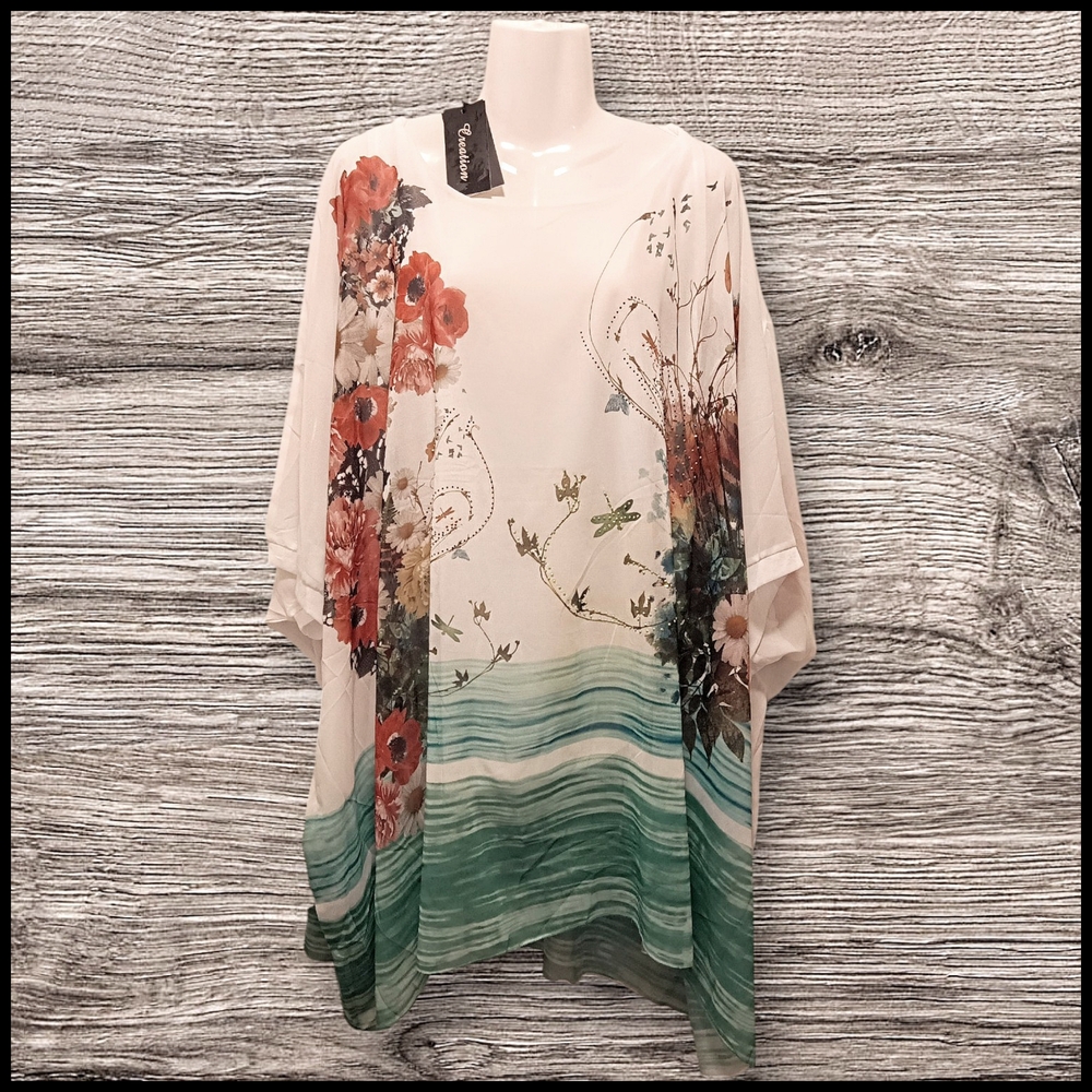 Floral Print Women's Tunic Top